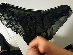 Cuming over sexy panties then shredder them