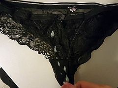 Cuming over sexy panties then shredder them