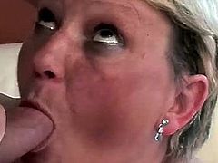 Chubby Old Blonde Fucked and Facialized