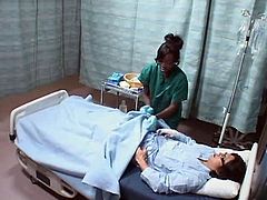 Asian Japanese guy fucks black ebony girl in hospital