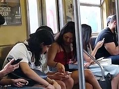 Fine Asian and Indian girls on the train