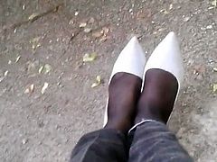 grey pumps