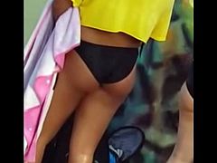 Candid voyeur hot dark brazilian teen in bikini