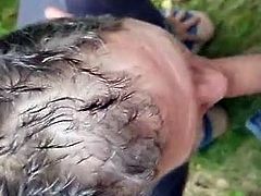 Public blowjob in forest by a gay slut part 2