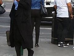 Candid Office booty in black trouser