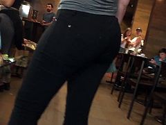 Bubble Butt Brunnette in Tight Jeans