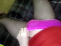 Sissi showing small cock in New panties