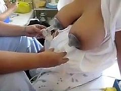 Milk pumps on Asian boobs