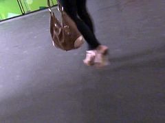 Candid high heels in a subway