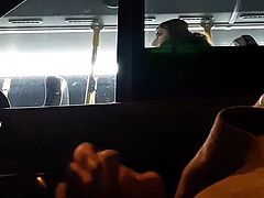 Cute Indian girl on bus pretends not to see my cock