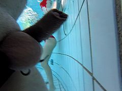 playing with my cock close to 2 godess underwater