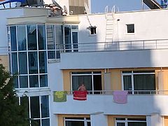 Balcony lick tits