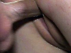 Penny's beautiful natural tits get covered in his warm jizz