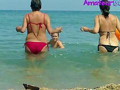 Topless European Teens Voyeur Beach Video