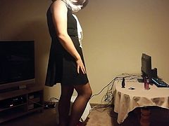 Crossdressing camera debut assplay and cum