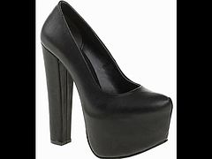 Black Bambi Platform Pump Shoes humped on floor