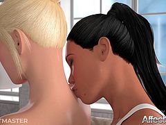 Animated big tits lesbian girls having futa anal sex