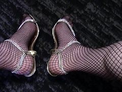 Cum in fishnet stockings