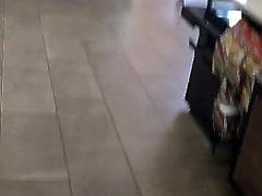 Big Monster Ass Woman Walks Out of a Store