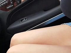 Hot georgian wife dresses in car