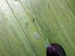 HUGE CUMSHOT on the floor Slow motion