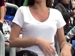 Girl doing striptease at Russia 2018 match