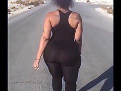 Big Booty walking in leggings