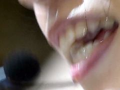Candid Up Close Of Japanese Woman's Mouth
