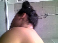(Part 2) SPY006 - Shower spy - Sexy Chubby Arab teen