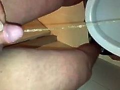 Tiny dick small penis piss in toilet