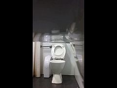 Hidden Cam Toilet Brunette Woman Peeing