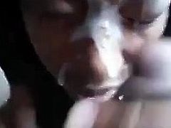 Black girl takes facials