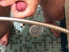 Cumshot in shower!