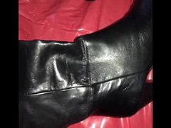 Leather Boots Cum Enhancement