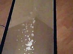 Huge Load on Mirror    Far Cumshot