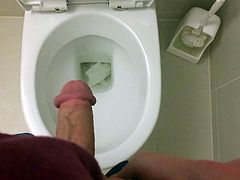 Faggot Humiliating jerkoff in public toilet