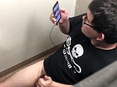 Fat boy caught wanking in toilet part 3