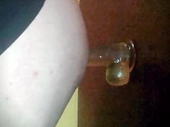 crossdresser milk enema and toying 3.dildos jerk off and cum