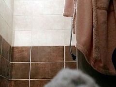 Hairy pussy french wife in shower