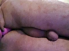 pink dildo cum