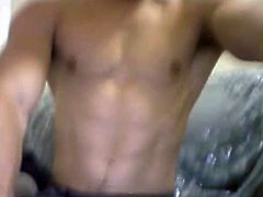 Italian muscle hot man cum for us on cam