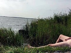 Masturbate alone by the lake