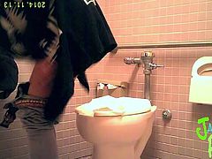 Girl caught using the bathroom on a hidden camera
