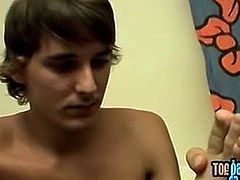 Gay fetishist Tyler Dyrdek stroking twink cock and toes solo