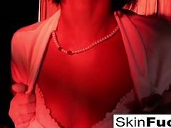 Creepy-Sexy nurse Skin Diamond dances and teases