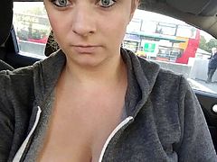 Big Tits in the Car