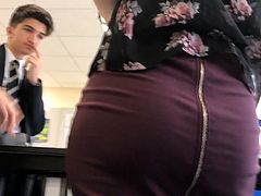 Thick Portuguese booty eating up dress