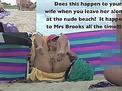 VoyeurChamp.com - Mrs Brooks Teasing Nude Beach Voyeur Cocks