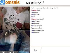 Omegle blonde shows tits and makes me cum on cam!