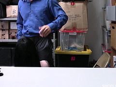 As we can see from this video shot on a hidden camera, too often, this office space is not used as intended. Once again these enterprising and cunning guys caught the female thief red-handed and as punishment, they are going to fuck her